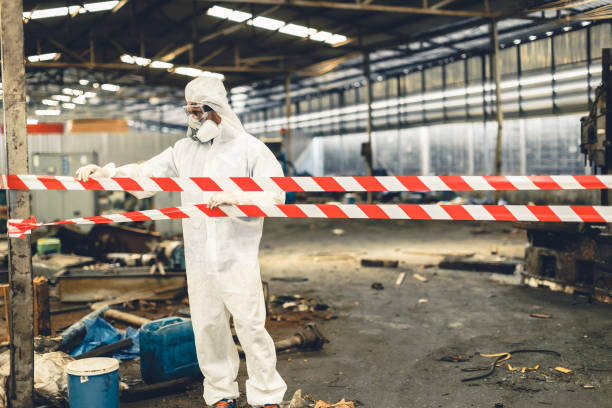 Professional Biohazard Cleanup technician working in Englishtown, NJ
